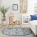 Nourison Home Country Side Ivory Blue 5'3" x Round Room Scene