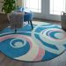 Nourison Home Grafix Blue Multi Colored 5'3" x Round Room Scene