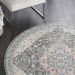 Nourison Home Tranquil Light Grey Multicolor 5'3" x Round Room Scene