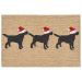 Liora Manne Frontporch 3 Dogs Christmas Neutral Collection