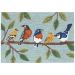 Liora Manne Frontporch Birds On  A Branch Blue Collection