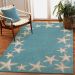 Liora Manne Capri Starfish Border Aqua Room Scene