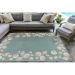 Liora Manne Capri Seashell Border Aqua Room Scene