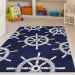 Liora Manne Frontporch Ship Wheel Navy Room Scene