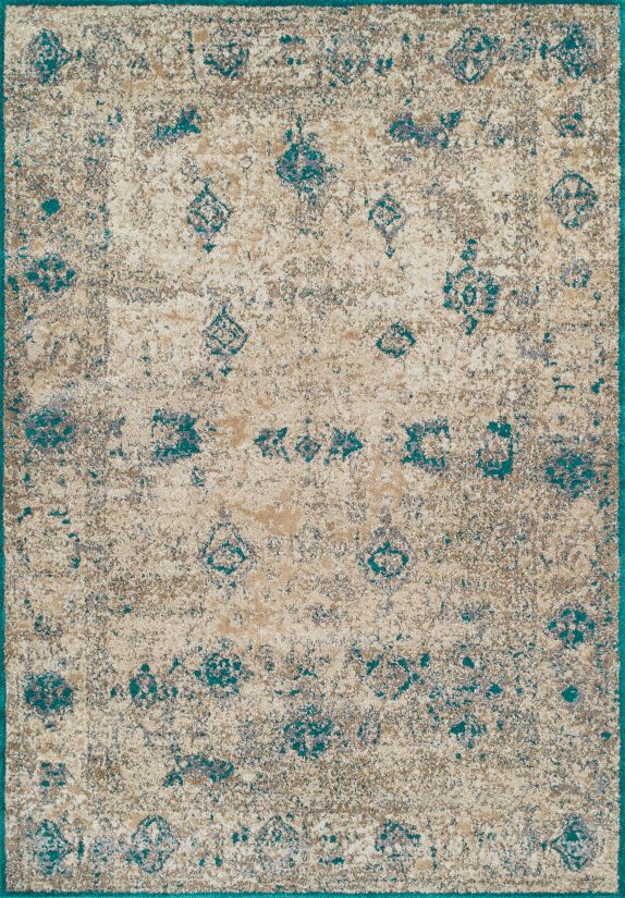 Dalyn Antiquity Aq1 Ivory / Teal 3'3" x 5'1" Collection