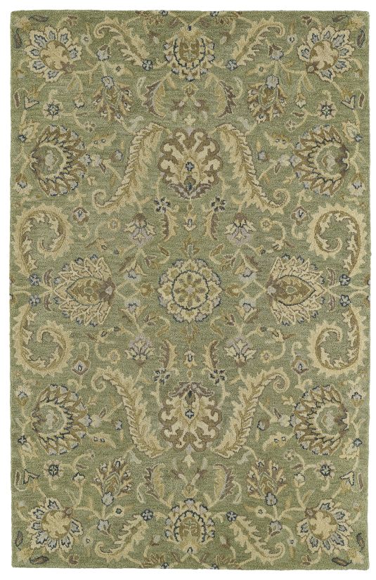 Kaleen Helena Collection Green 2'6" x 8'0" Runner Collection