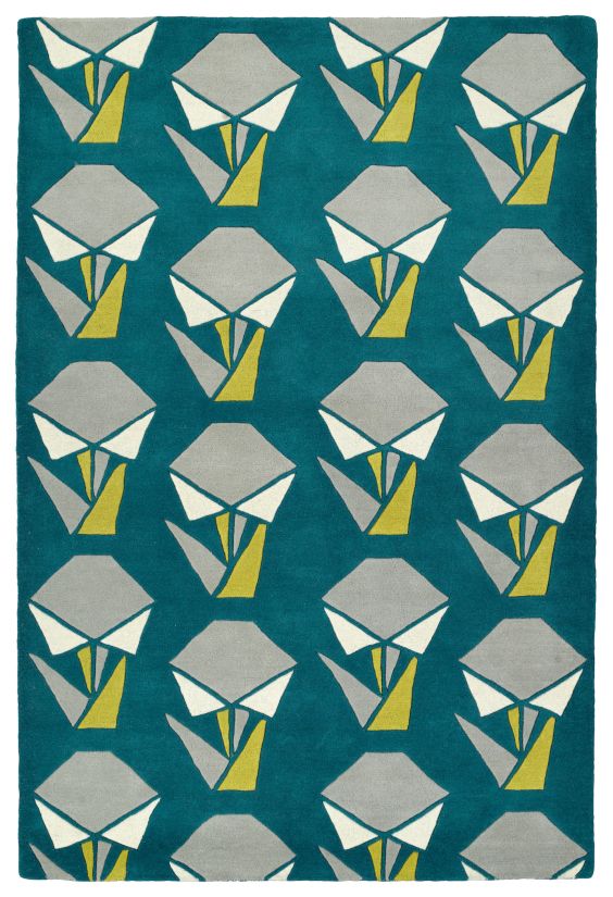 Kaleen Origami Collection Teal 8'0" x 10'0" Collection