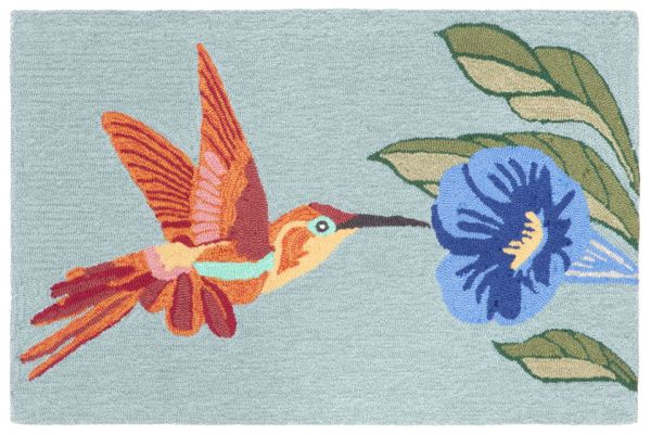 Liora Manne Frontporch Hummingbird Sky Collection