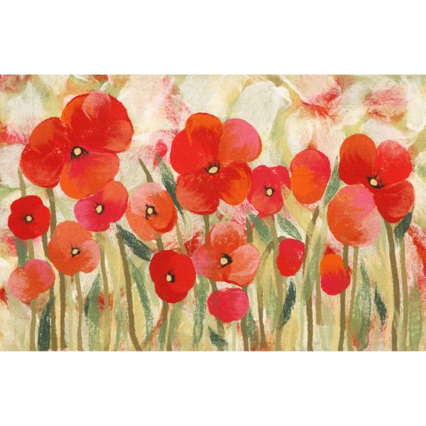 Liora Manne Illusions Poppies Red Collection