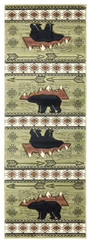 Cottage Timberland Green 2'7" x 7'4" Runner
