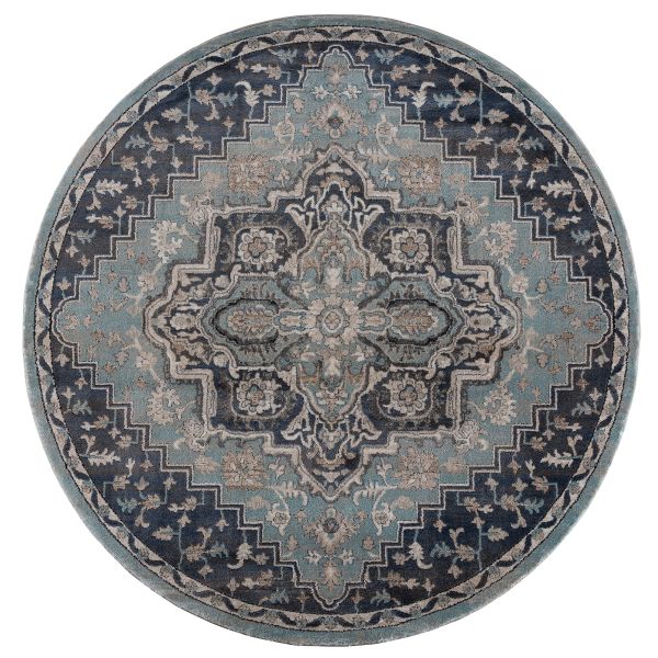 Portsmouth Ancient Land Blue 7'11" x 7'11" Round