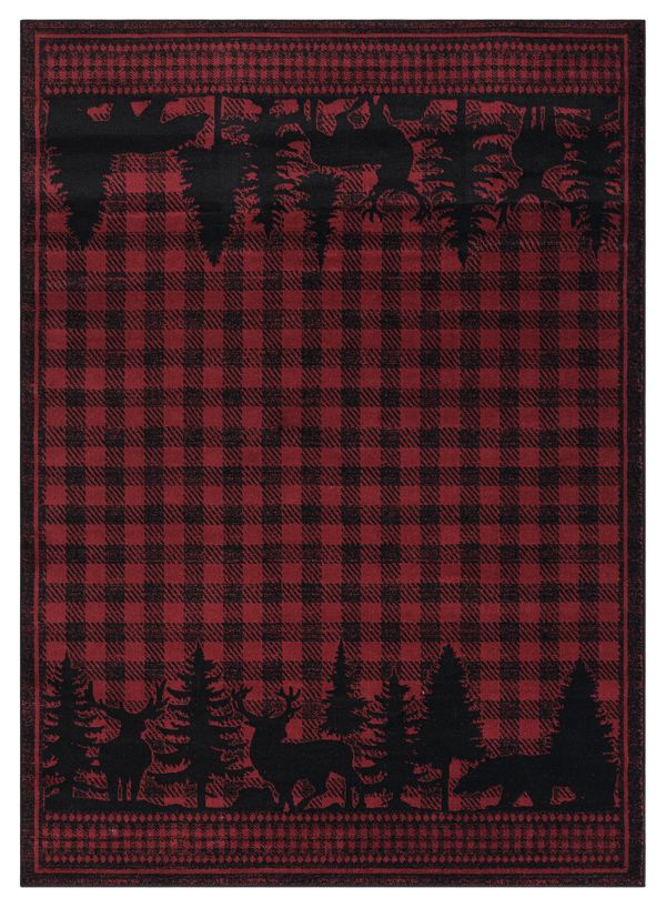 Highlands Woodland Red 5'3" x 7'2"