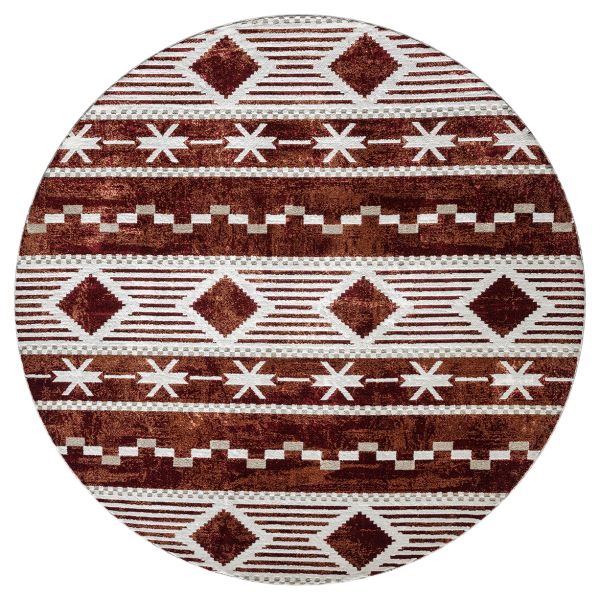 Stratton Orchard Burgundy 7'11" x 7'11" Round