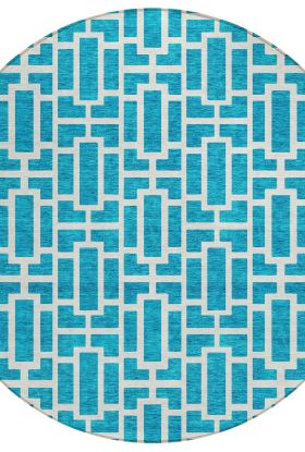 Addison Rugs Chantille Turquoise 8'0" x 8'0" Round Collection