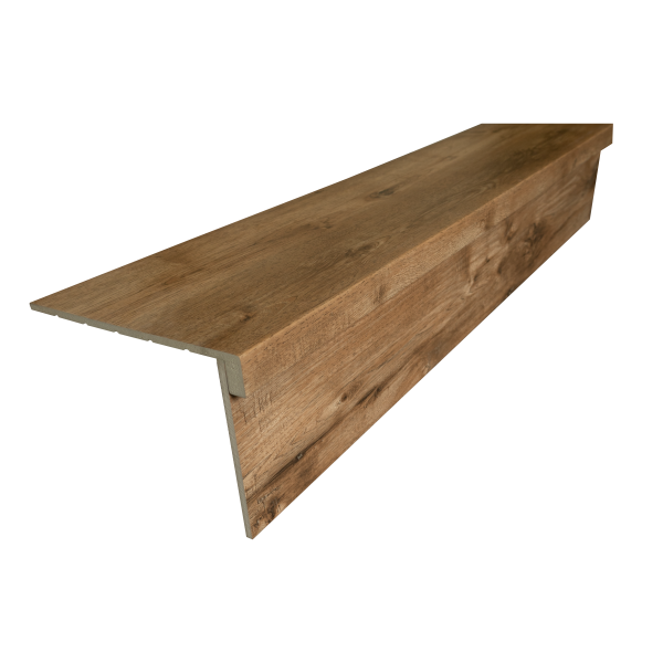 Square Edge Stair Tread With Riser Sepia Collection
