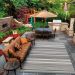 Couristan Recife Gazebo Stripe Champ/Grey Room Scene