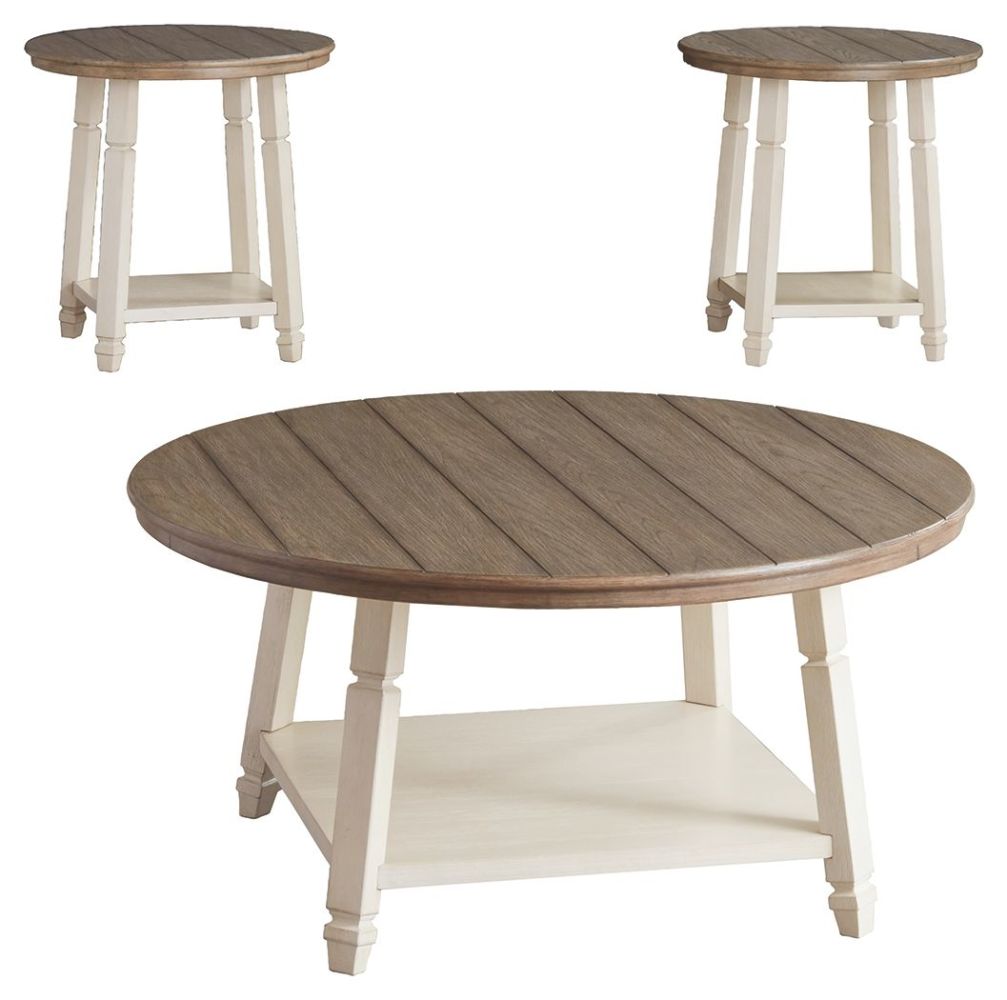 Bolanbrook – White / Brown / Beige – Occasional Table Set (Set of 3) T377-13