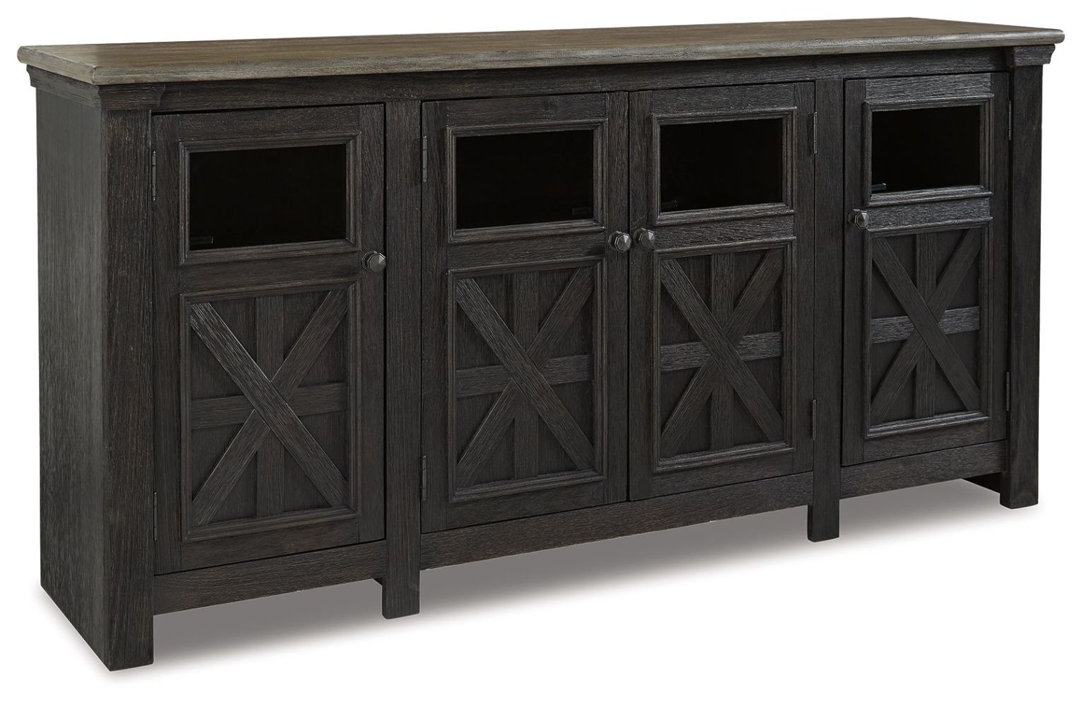 Tyler – Black / Gray – Extra Large TV Stand W736-68