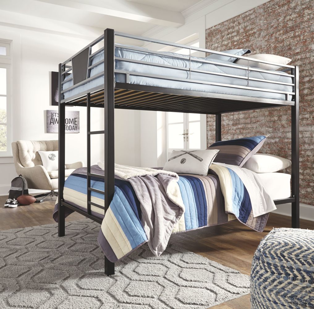 Dinsmore – Black / Gray – Twin / Twin Bunk Bed W/Ladder B106-59