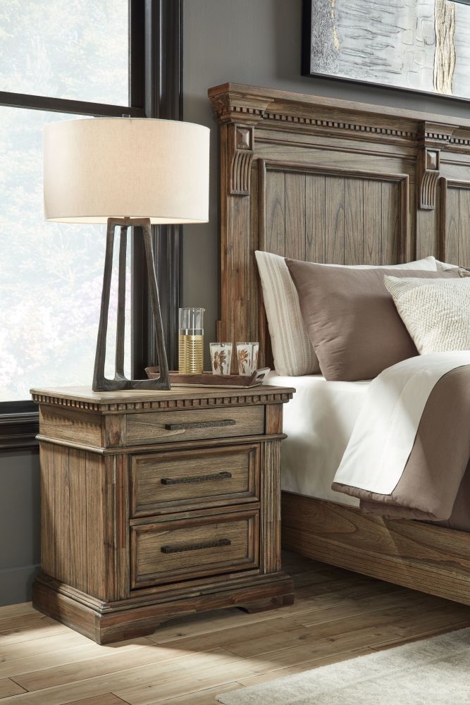 Markenburg – Brown – 8 Pc. – Dresser, Mirror, Chest, King Panel Bed, 2 Nightstands B770/31/36/46/58/56/97/93(2)