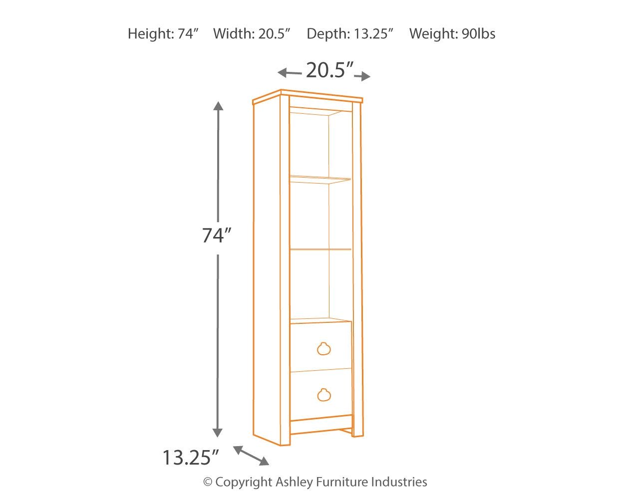 Willowton – Whitewash – Pier – 2 Shelves W267-24