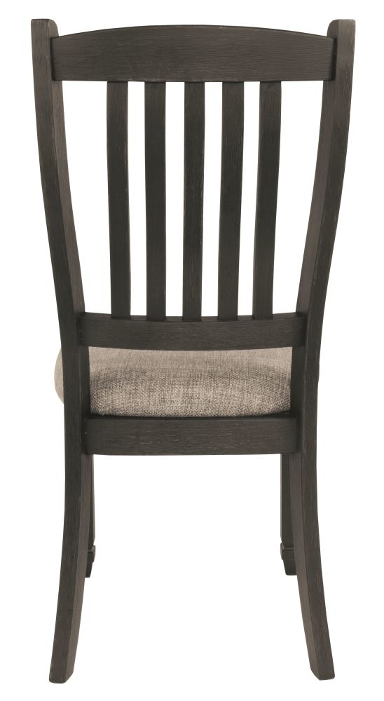 Tyler – Black / Grayish Brown – Dining Uph Side Chair (Set of 2) – Slatback D736-01