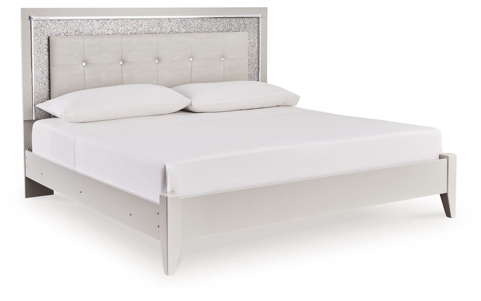 Zyniden – Silver – King Upholstered Panel Bed B2114B3