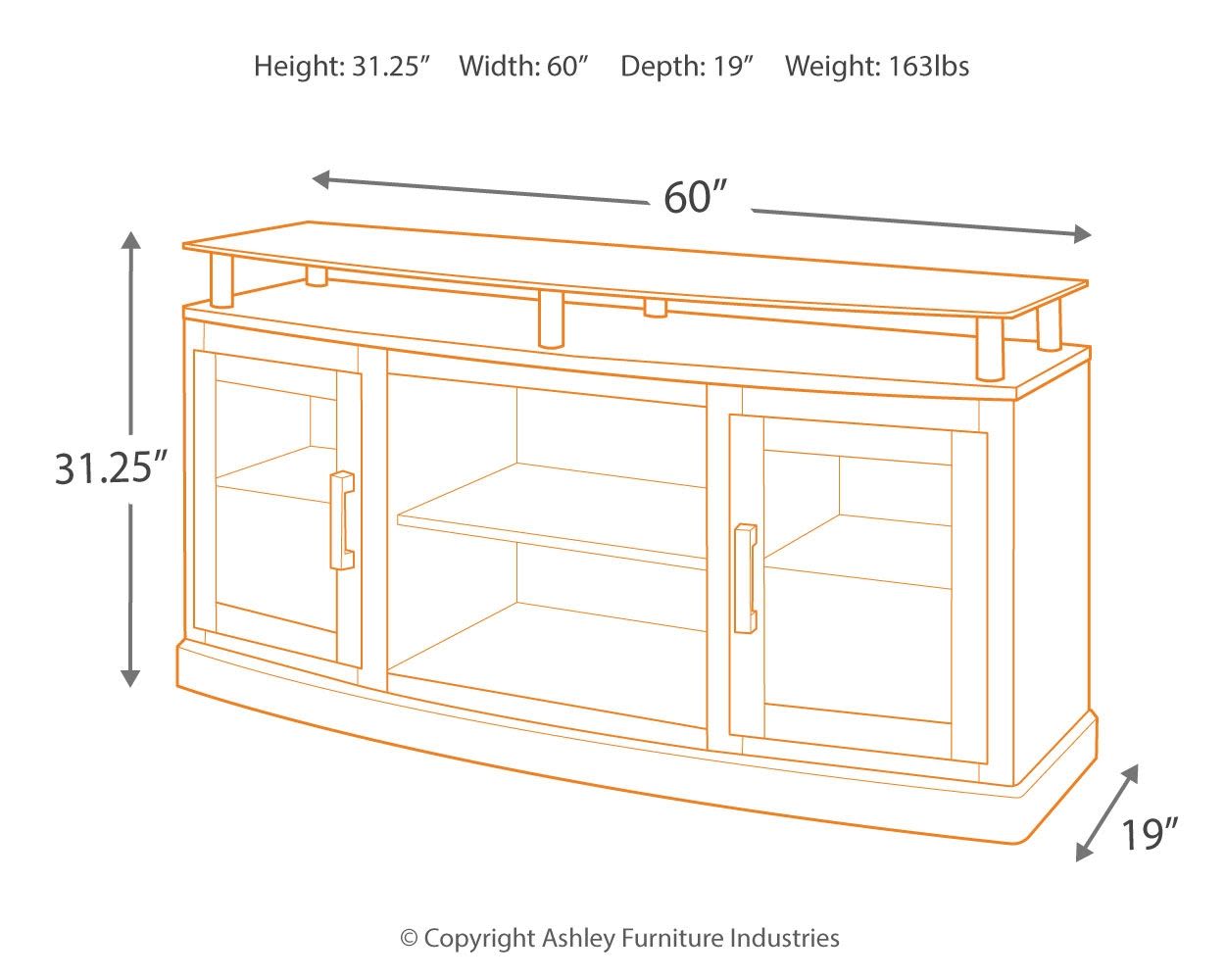 Chanceen – Dark Brown – Medium TV Stand/Fireplace Opt W757-48