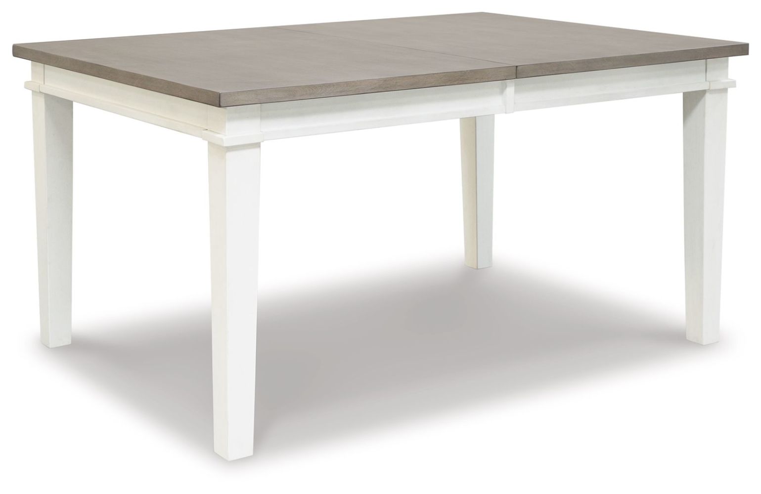 Nollicott – Whitewash / Light Gray – Rectangular Dining Room Butterfly Extension Table D597-35