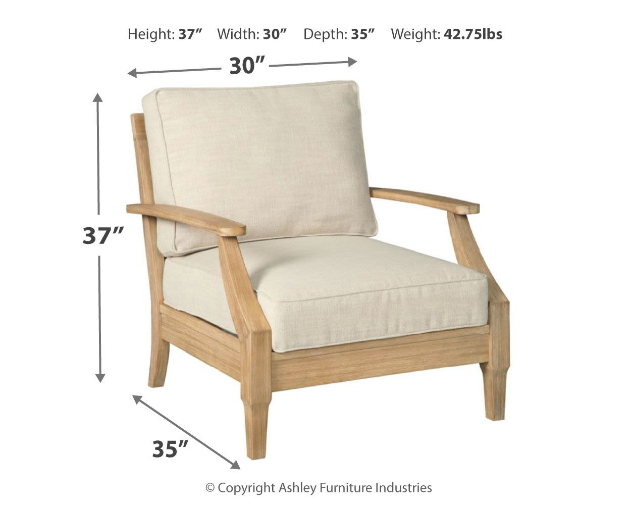 Clare – Beige – Lounge Chair W/Cushion  P801-820