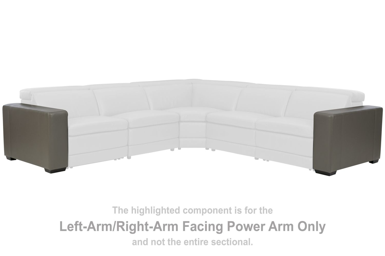 Texline - Gray - Laf And Raf Power Arm (Set of 2) U5960323 Furniture ...