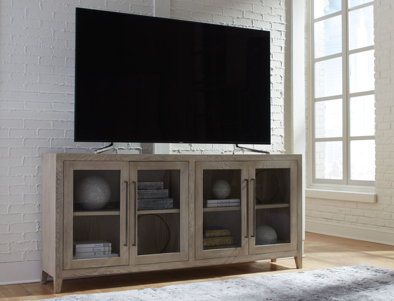 Dalenville – Warm Gray – Accent Cabinet – 4 Doors A4000421