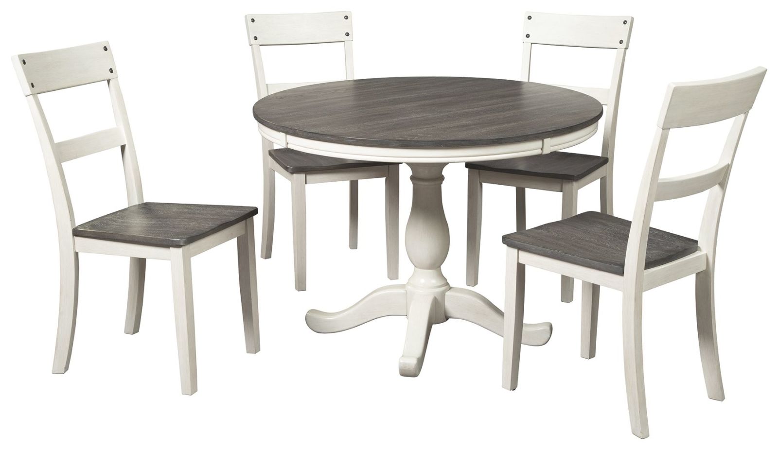 Nelling – White / Brown / Beige – 6 Pc. – Dining Room Table, 4 Side Chairs D287/15T/15B/01(4)
