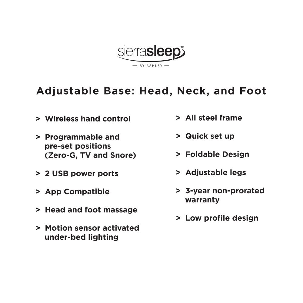 Head-foot – Black – Twin Xl Adjustable Base (2rqd) – Head, Neck & Foot M9X972
