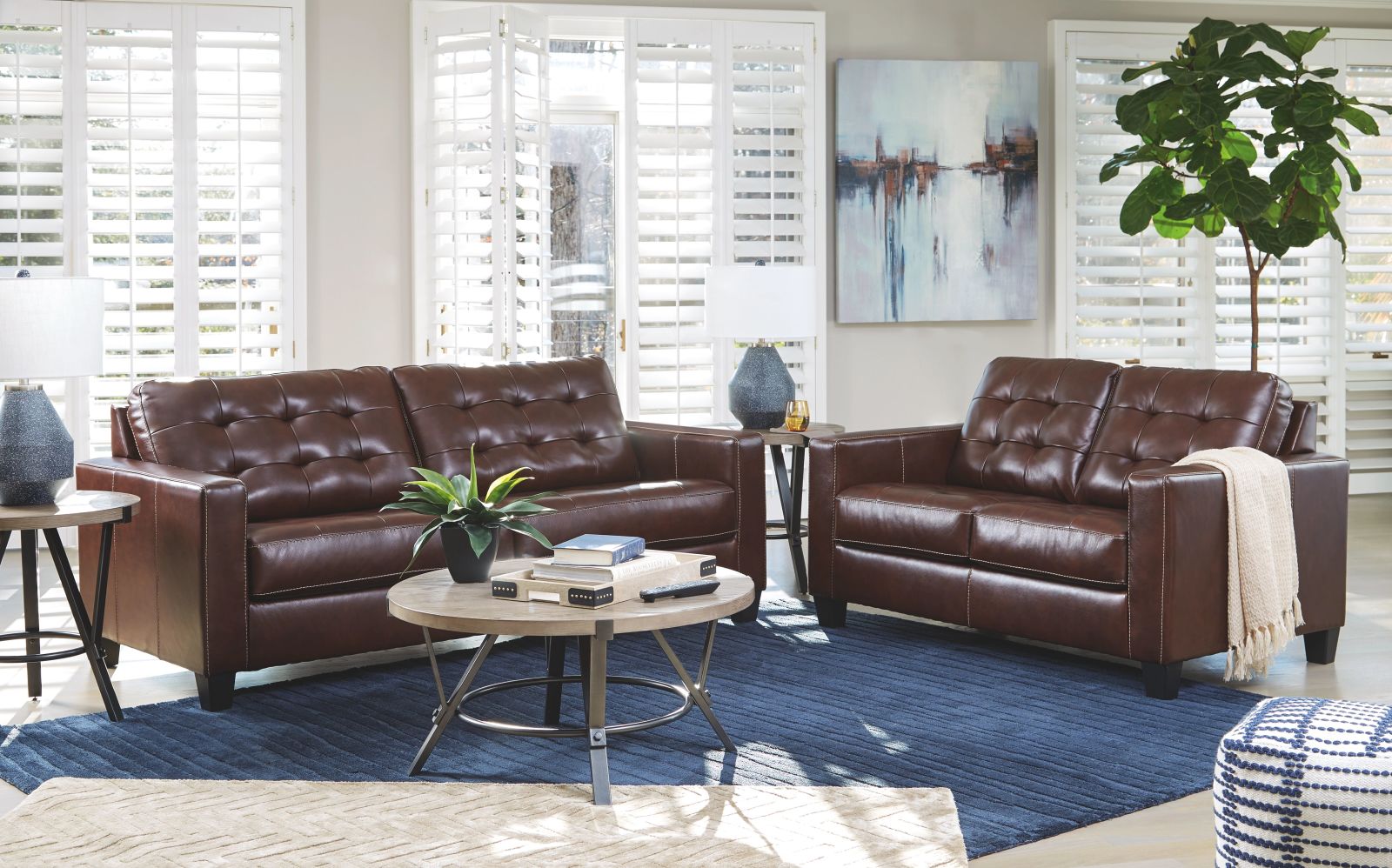 Altonbury – Walnut – 2 Pc. – Sofa, Loveseat 87504/38/35