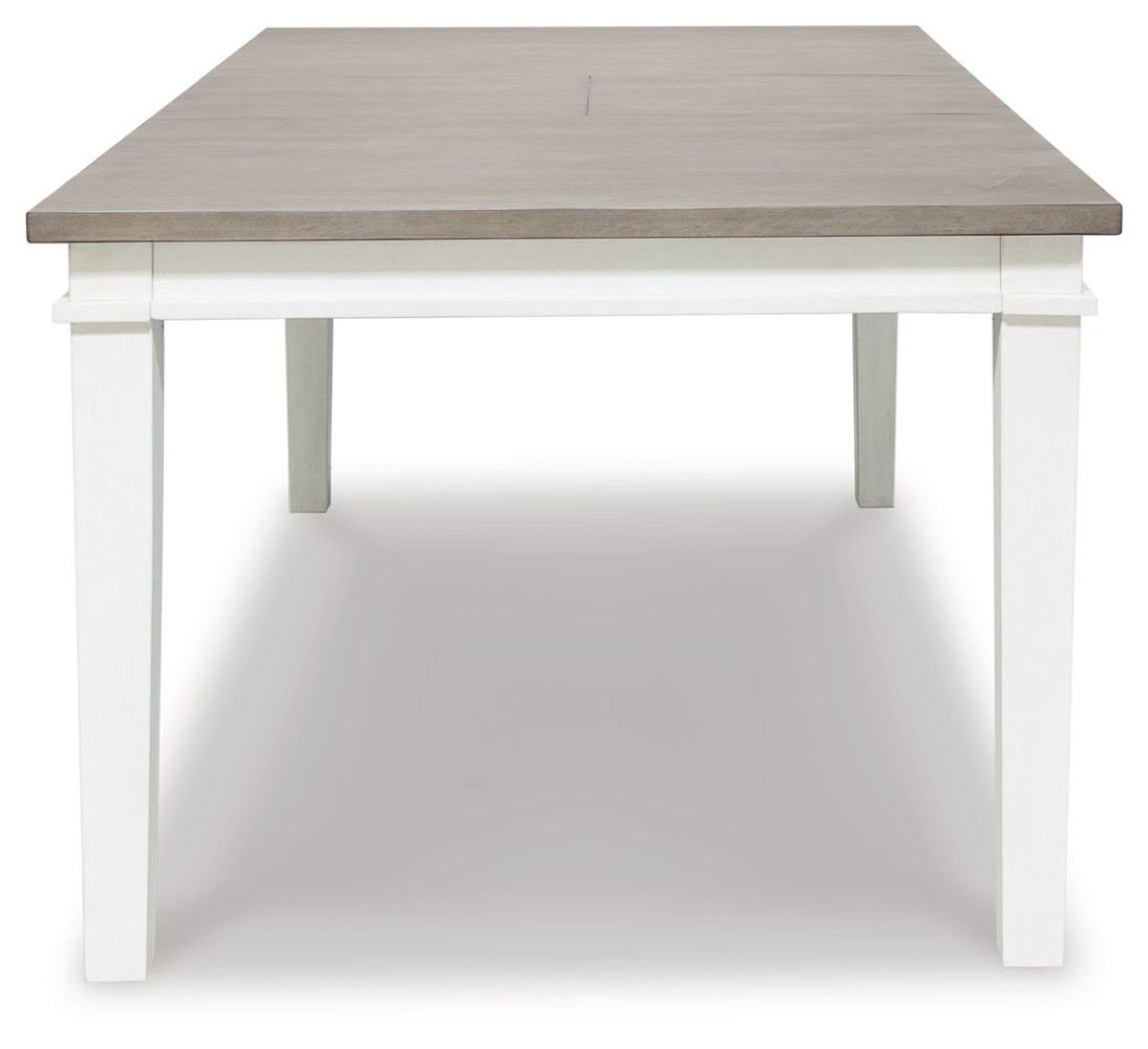 Nollicott – Whitewash / Light Gray – Rectangular Dining Room Butterfly Extension Table D597-35