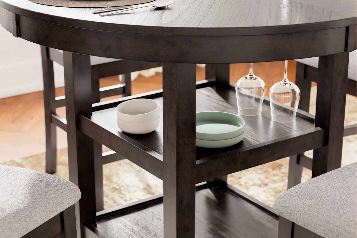 Langwest – Brown – Dining Room Counter Table Set (Set of 5) D422-223