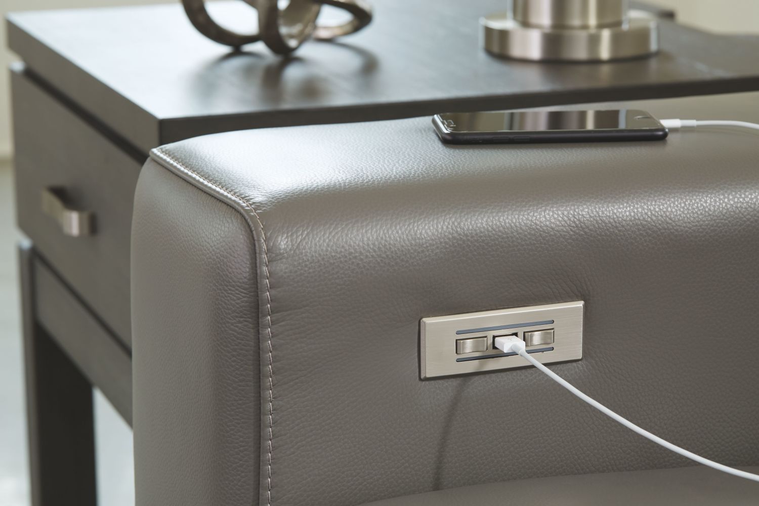 Texline – Gray – Power Reclining Sofa U59603/22/46/21/23