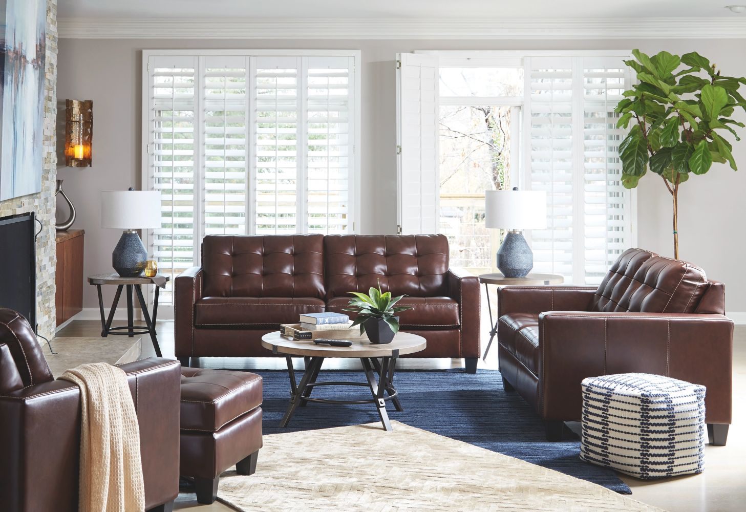 Altonbury – Walnut – 2 Pc. – Sofa, Loveseat 87504/38/35