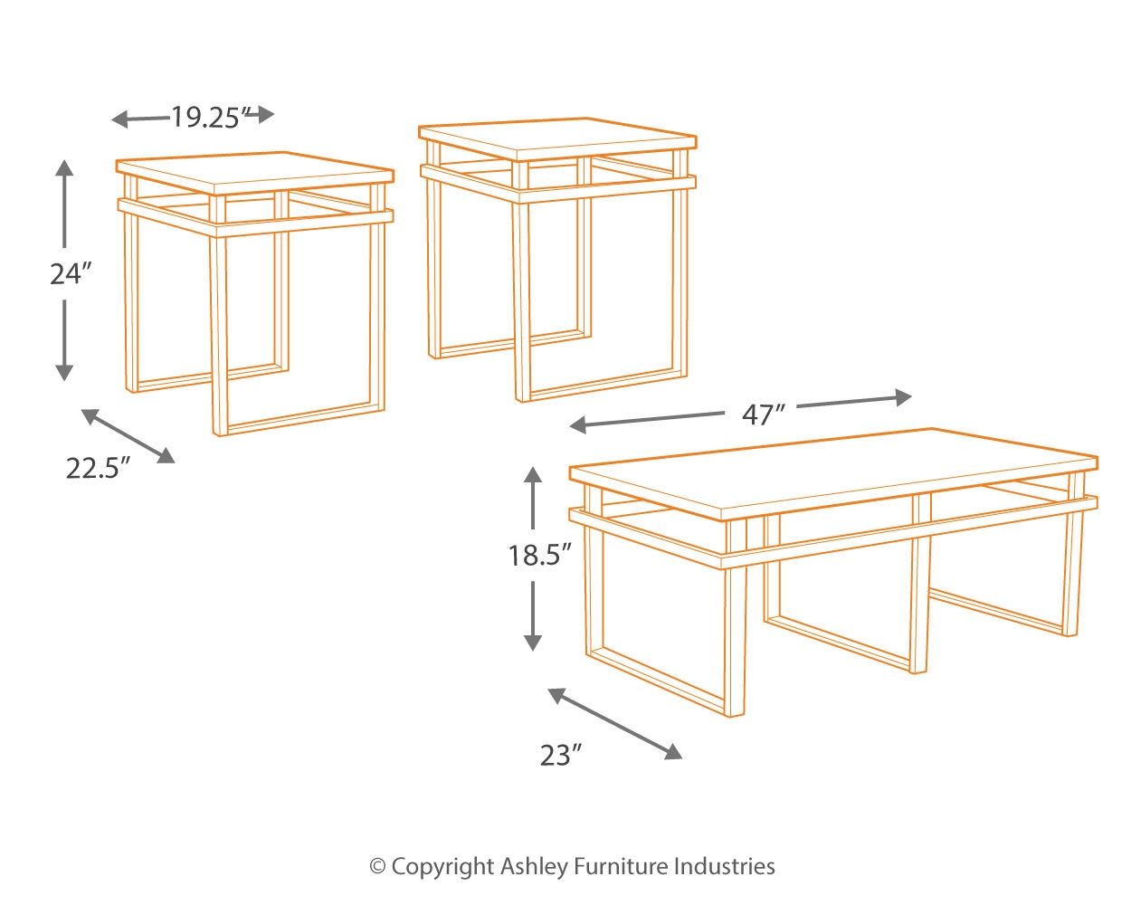 Laney – Black – Occasional Table Set (Set of 3) T180-13