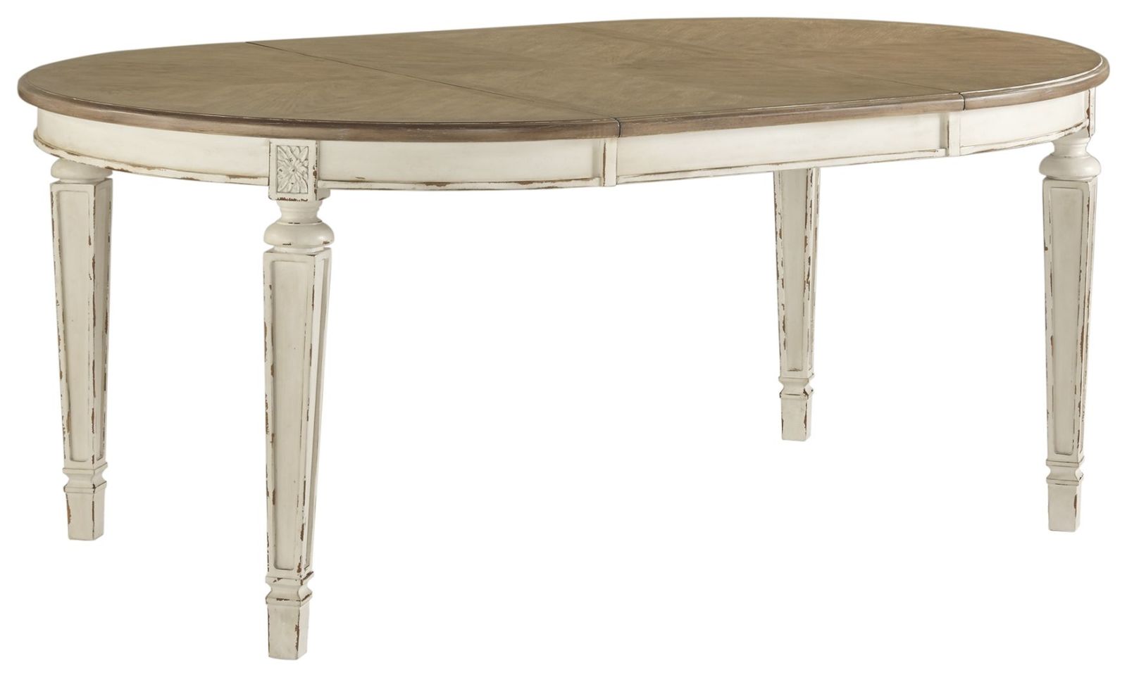 Realyn – White – 8 Pc. – Extension Table, 6 Ribbon Back Side Chairs, Server D743/35/02(6)/60
