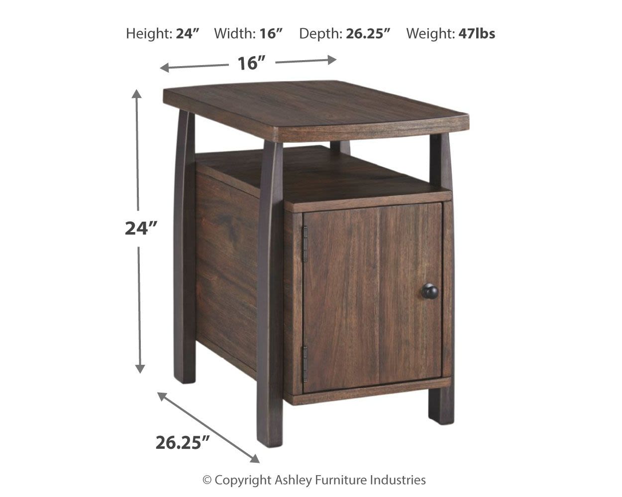 Vailbry – Brown – Chair Side End Table T758-7