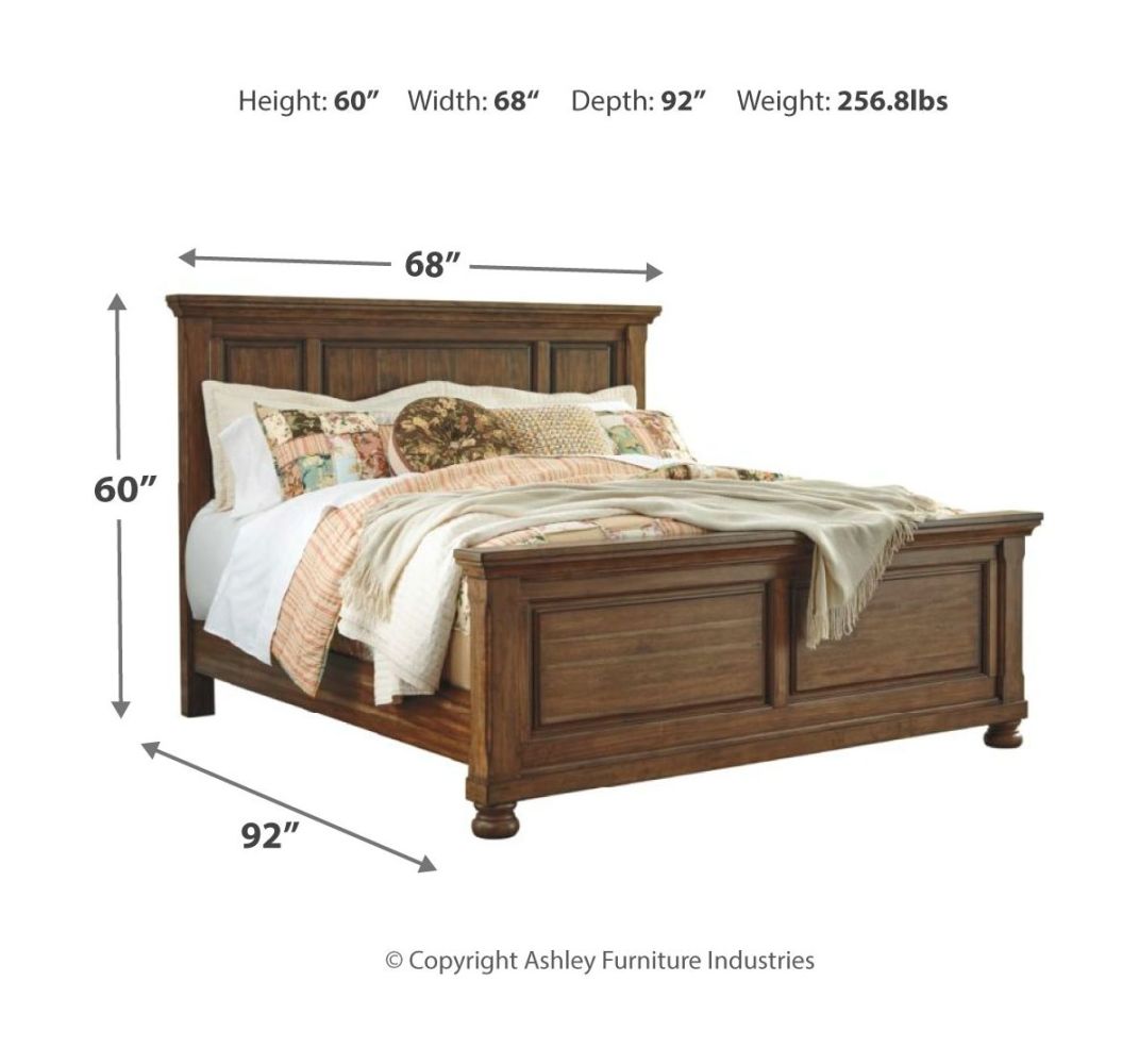 Flynnter – Medium Brown – 6 Pc. – Dresser, Mirror, Queen Panel Bed, Nightstand B719/31/36/57/54/96/92