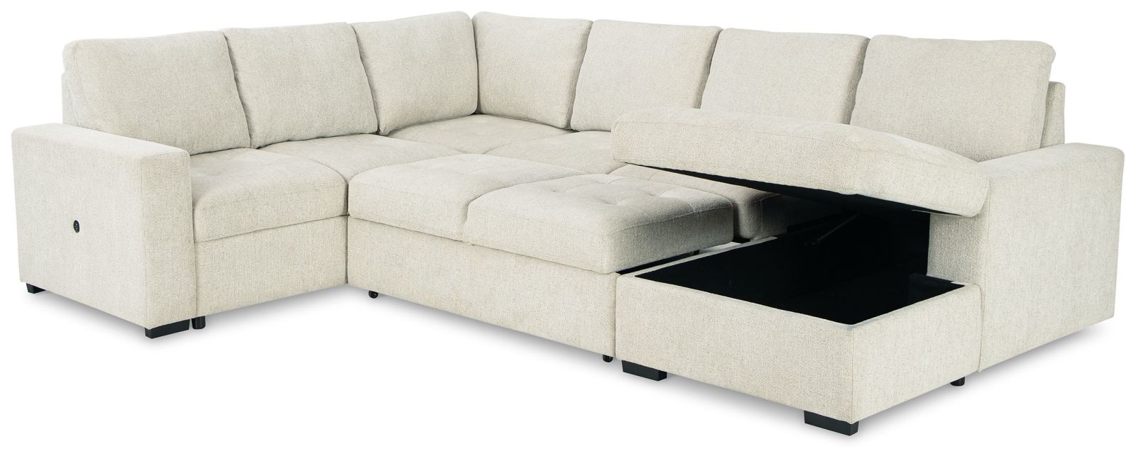 Millcoe – Linen – Right Arm Facing Chaise With Pop Up Bed 3 Pc Sectional 26605/48/71/17