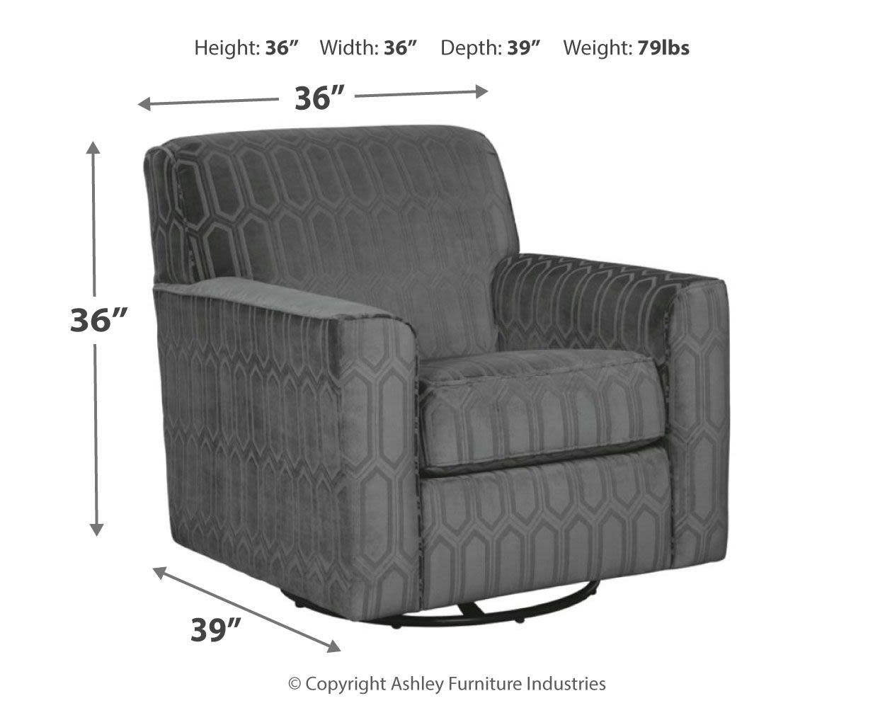 Zarina – Graphite – Swivel Accent Chair 9770442