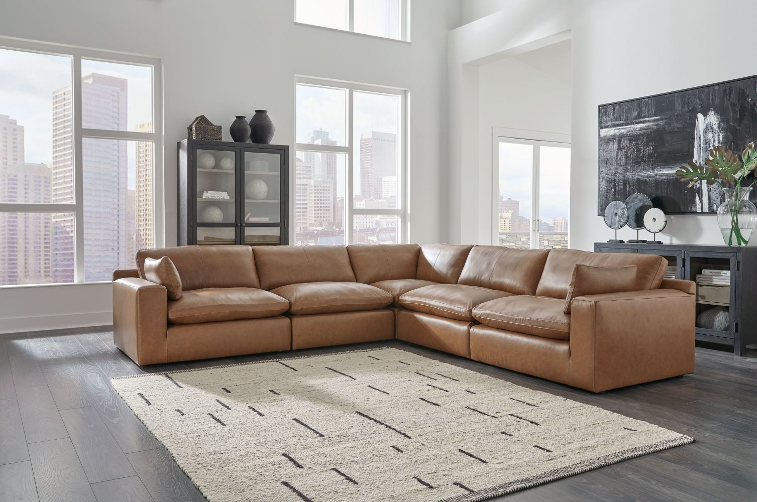 Emilia – Caramel – 5-Piece Sectional 30901S4