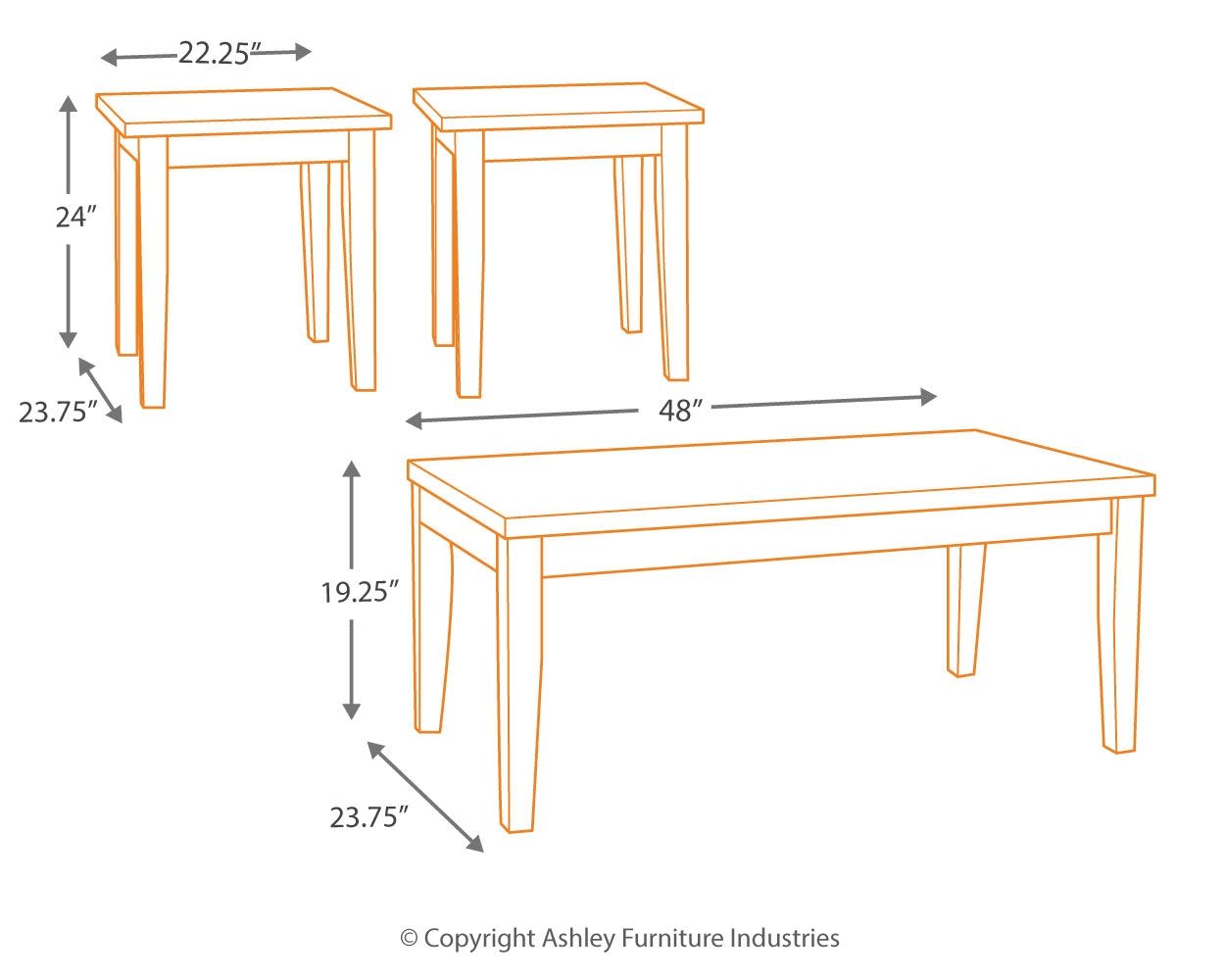 Maysville – Black – Occasional Table Set (Set of 3) T204-13
