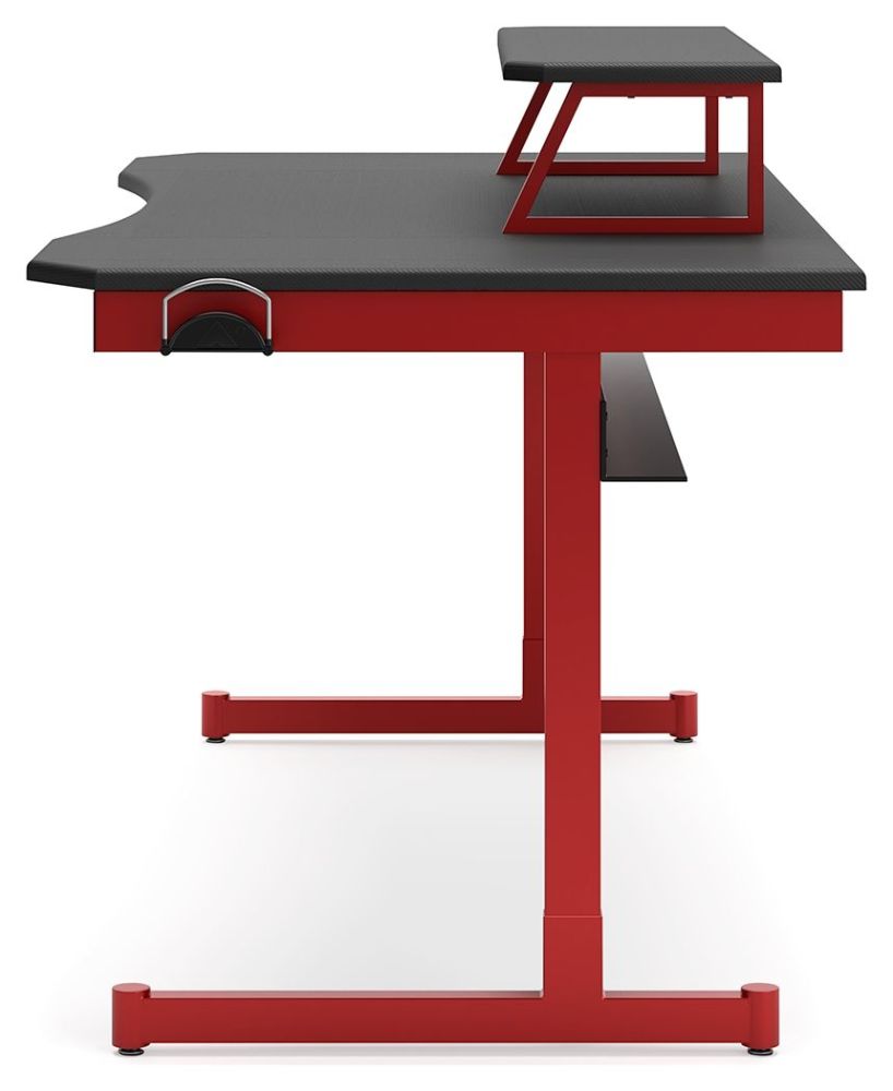 Lynxtyn – Red / Black – Home Office Desk With Raised Monitor Stand H400-127