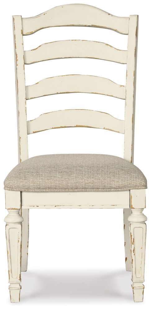 Realyn – Chipped White – Dining Uph Side Chair (Set of 2) – Ladderback D743-01