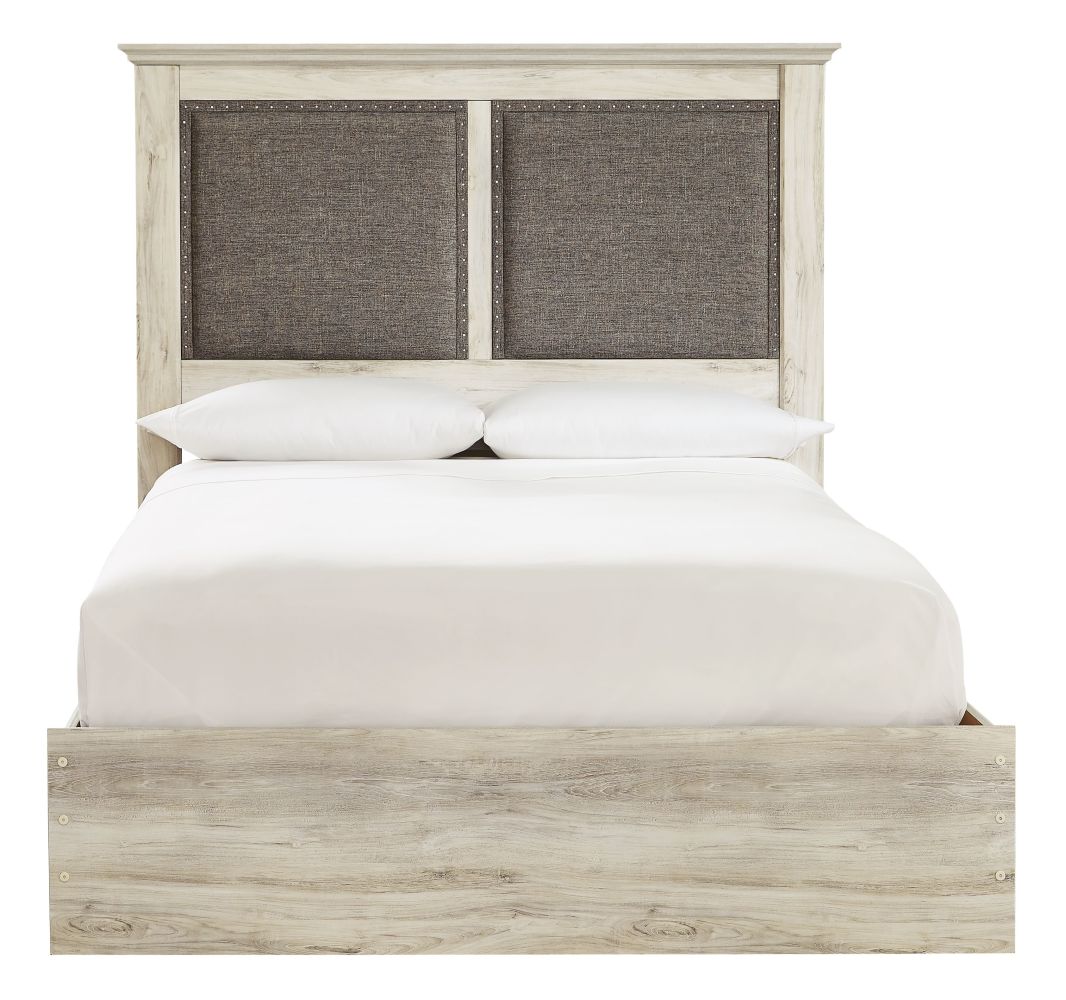 Cambeck – Whitewash – Queen Upholstered Panel Bed B192/157/54/96